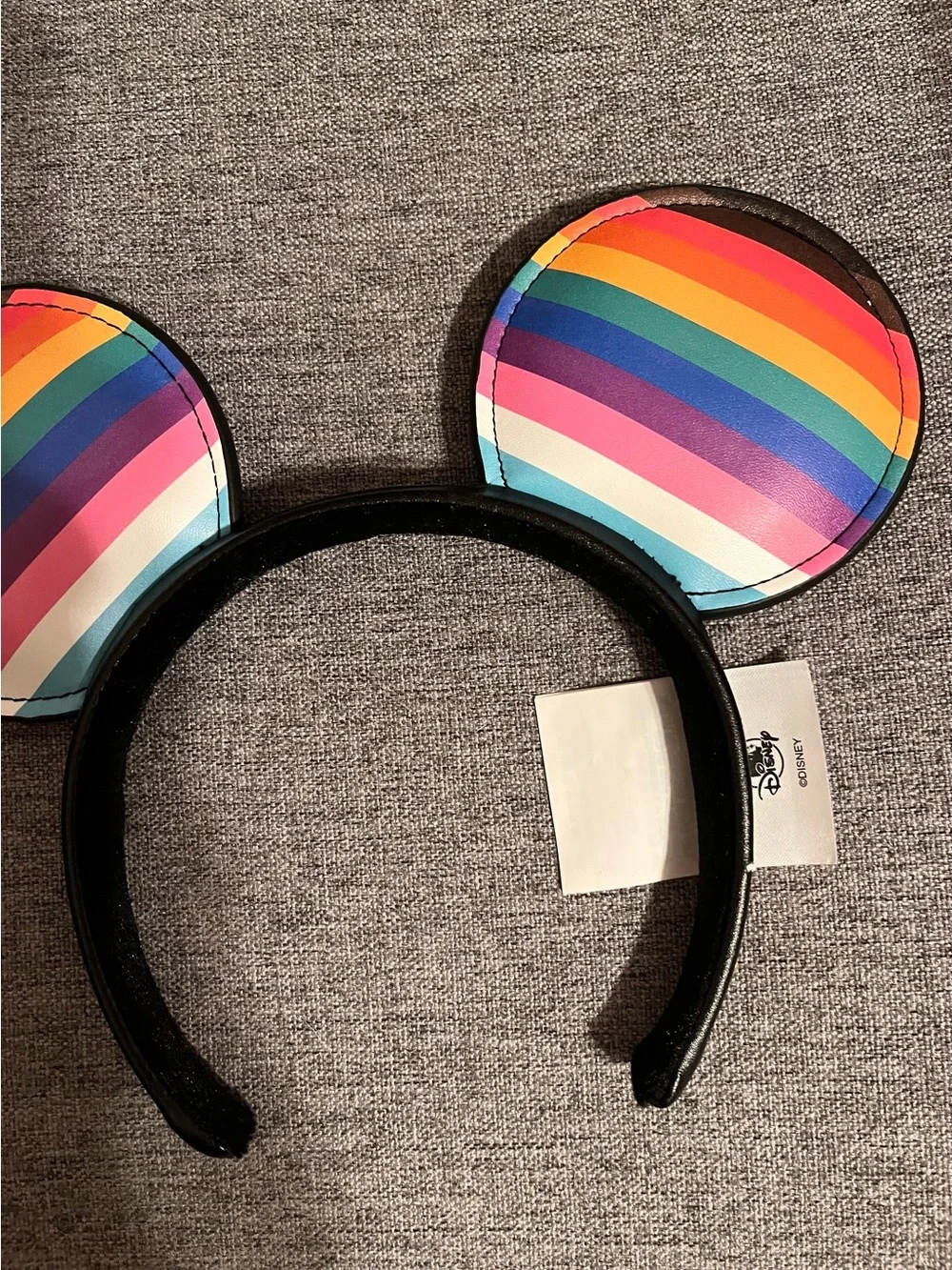 Official Disney Parks Mickey Mouse Progress Pride Flag Faux Leather Ear Headband